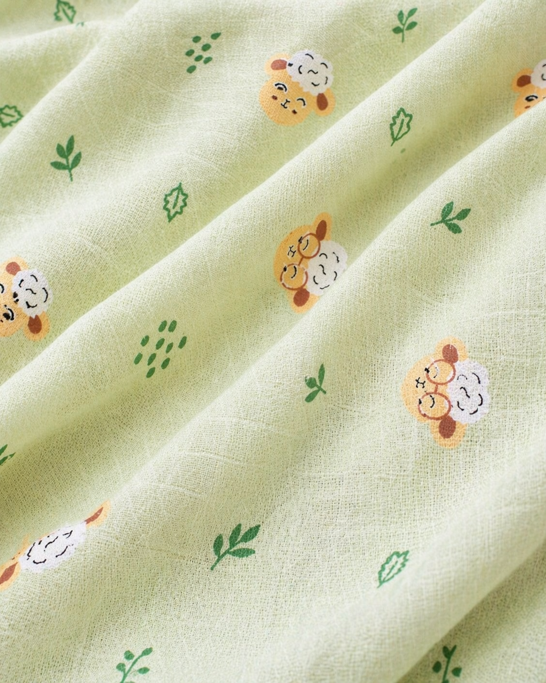 Little Lamb Pistachio Dohar | 100% premium Muslin cotton