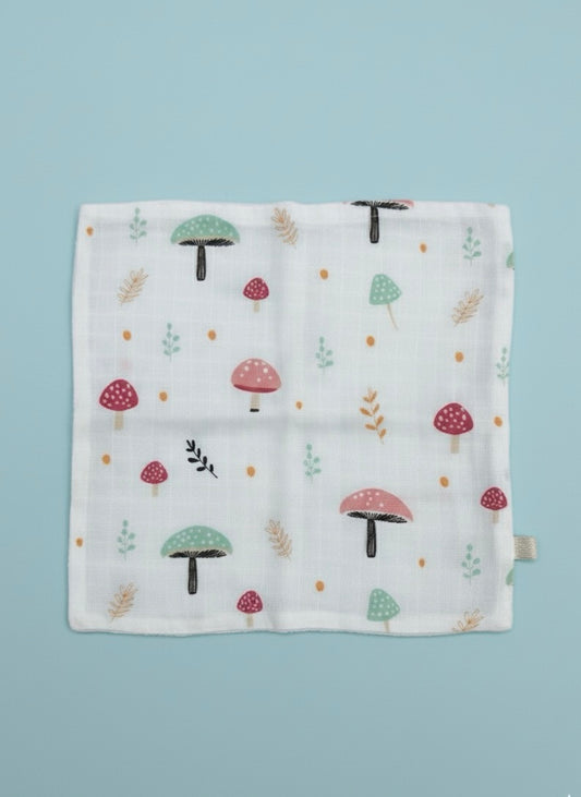 100% Organic Cotton Baby Wash cloth |super absorbent - pack of 2 | Car-mushroom