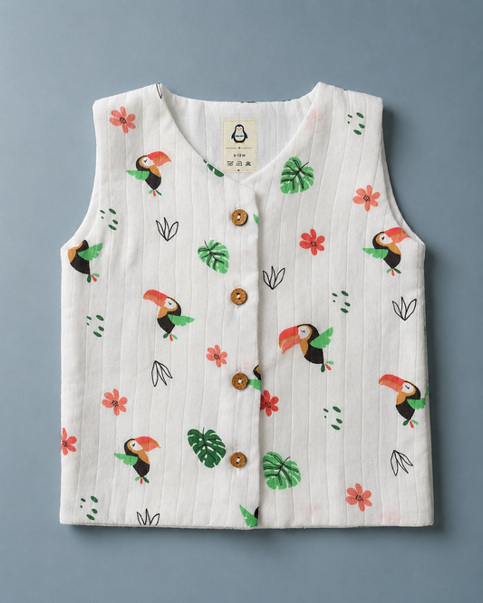 Tropical Toucan Muslin Set | double layer