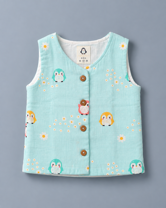 Little Penguin Mist Muslin Set | double layer