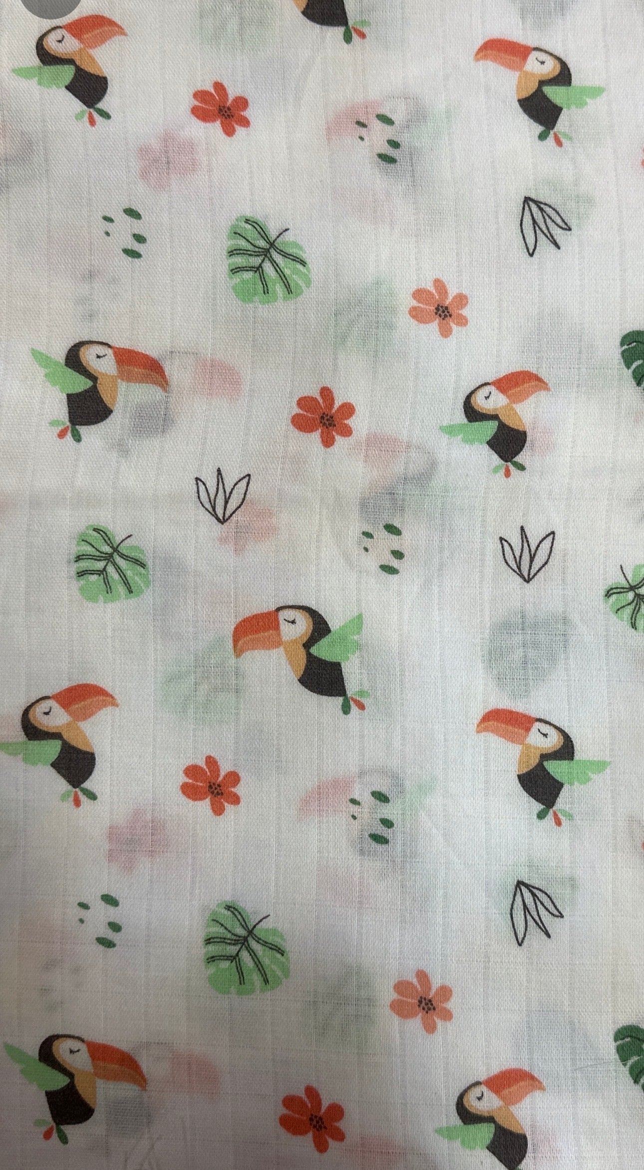 100% Organic Cotton Muslin Baby Swaddle | Chirping Birds | 110x90cm