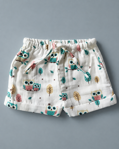 Owl woods Muslin Set| double layer