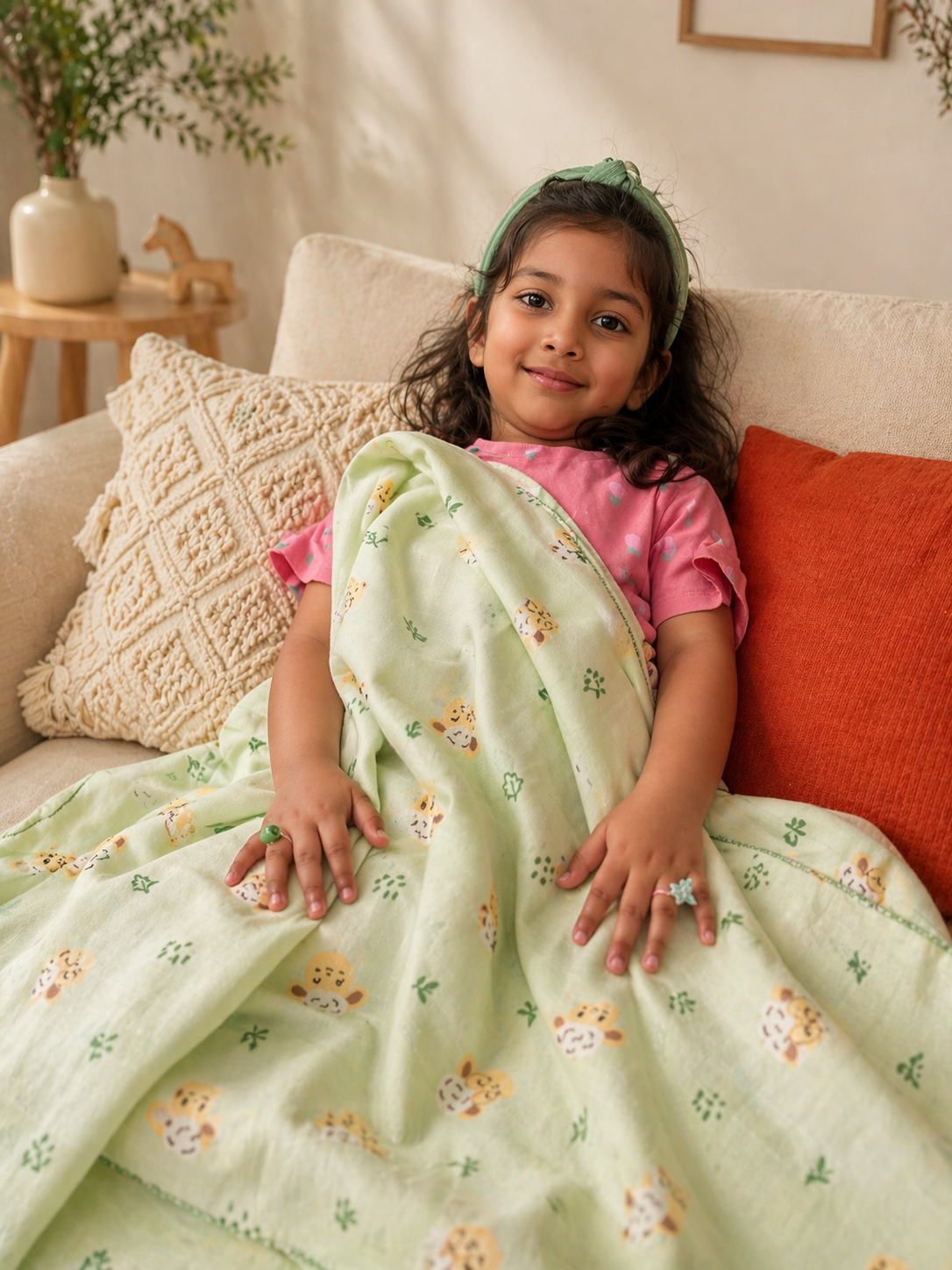 Little Lamb Pistachio Dohar | 100% premium Muslin cotton