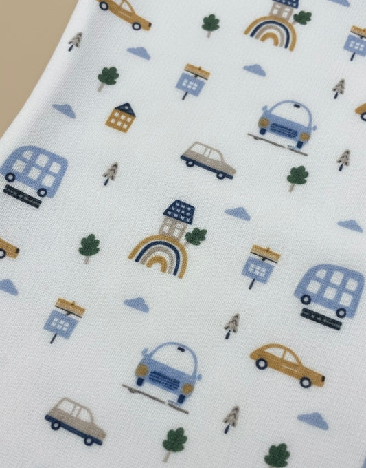 100% Organic Cotton Muslin Baby burp cloth | Car