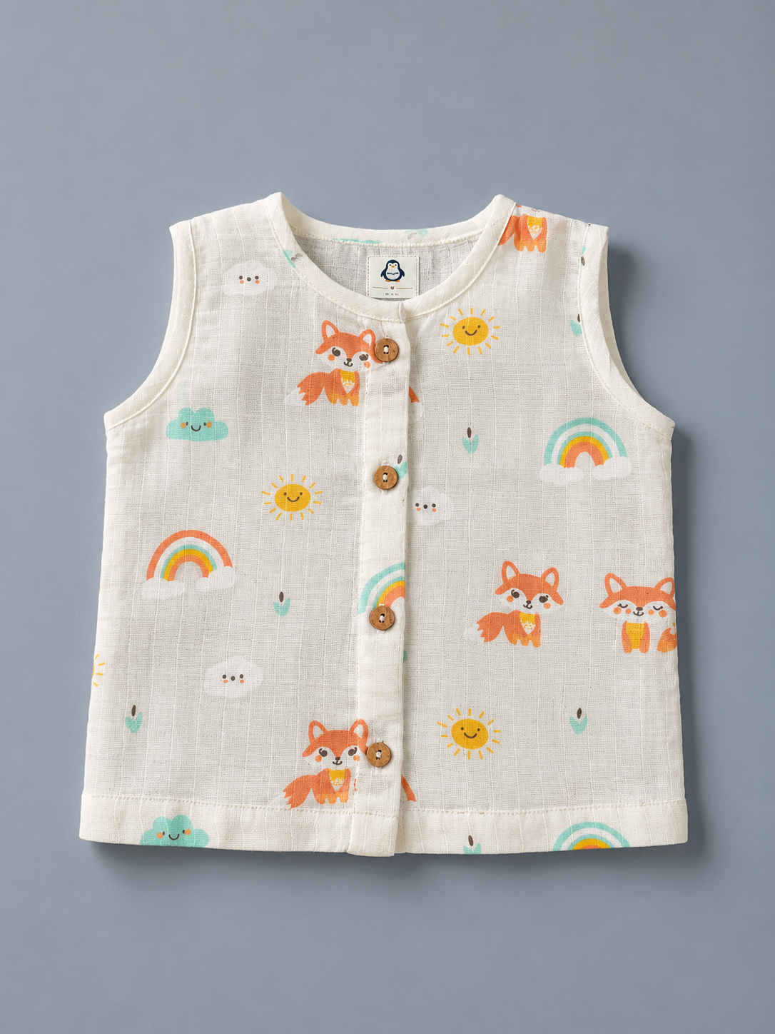 Little Sunshine Fox Muslin set | single layer