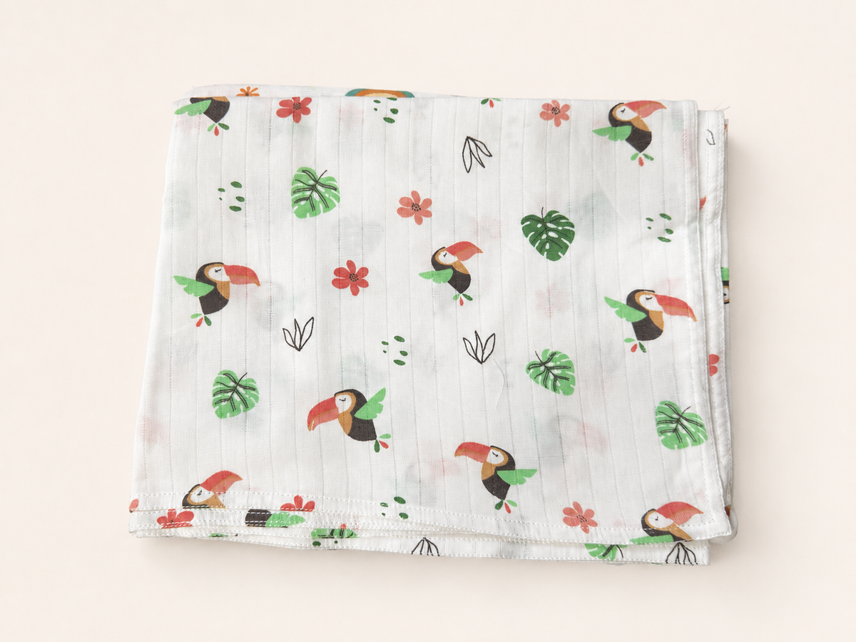 100% Organic Cotton Muslin Baby Swaddle | pack of four | 110x90cm