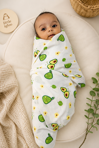 100% Organic Cotton Muslin Baby Swaddle | pack of four | 110x90cm