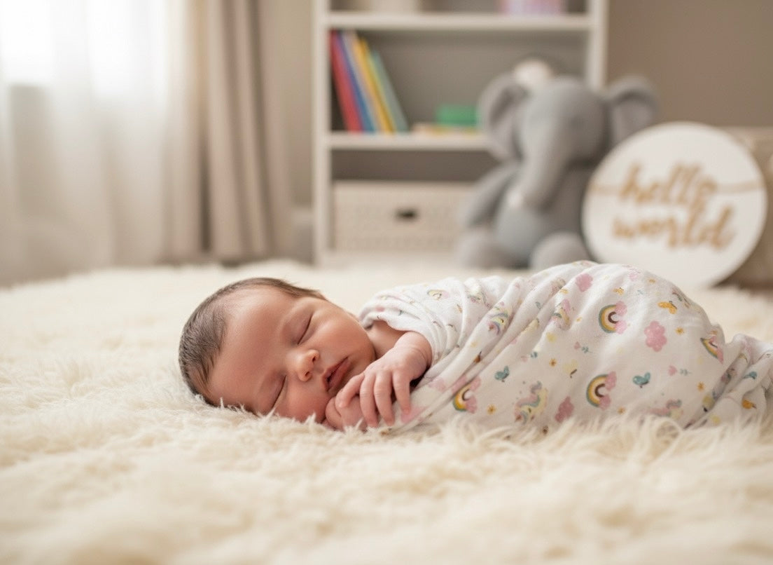 100% Organic Cotton Muslin Baby Swaddle | Unicorn | 110x90cm