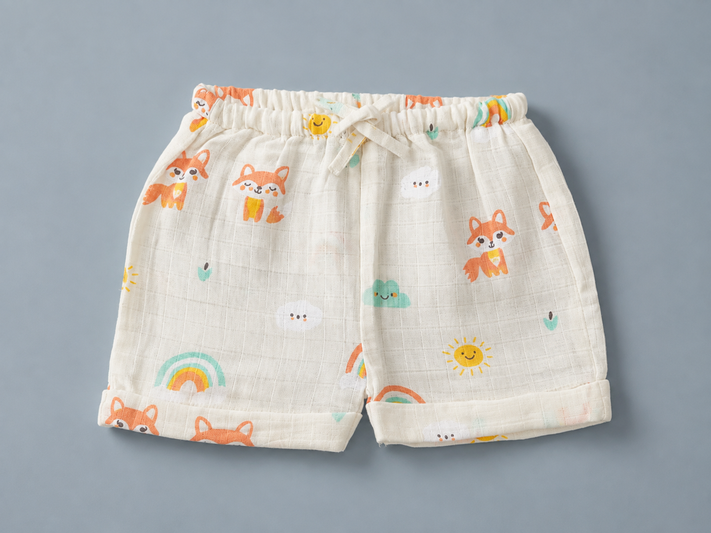 Little Sunshine Fox Muslin set | single layer