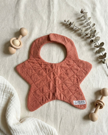 Naturally Dyed Khadi Star Baby Bib | pack of 3 | Turmeric-Madder-Indigo