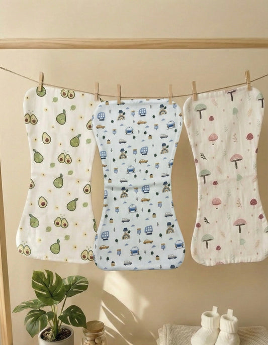 100% Organic Cotton Muslin Baby burp cloth | pack of 3
