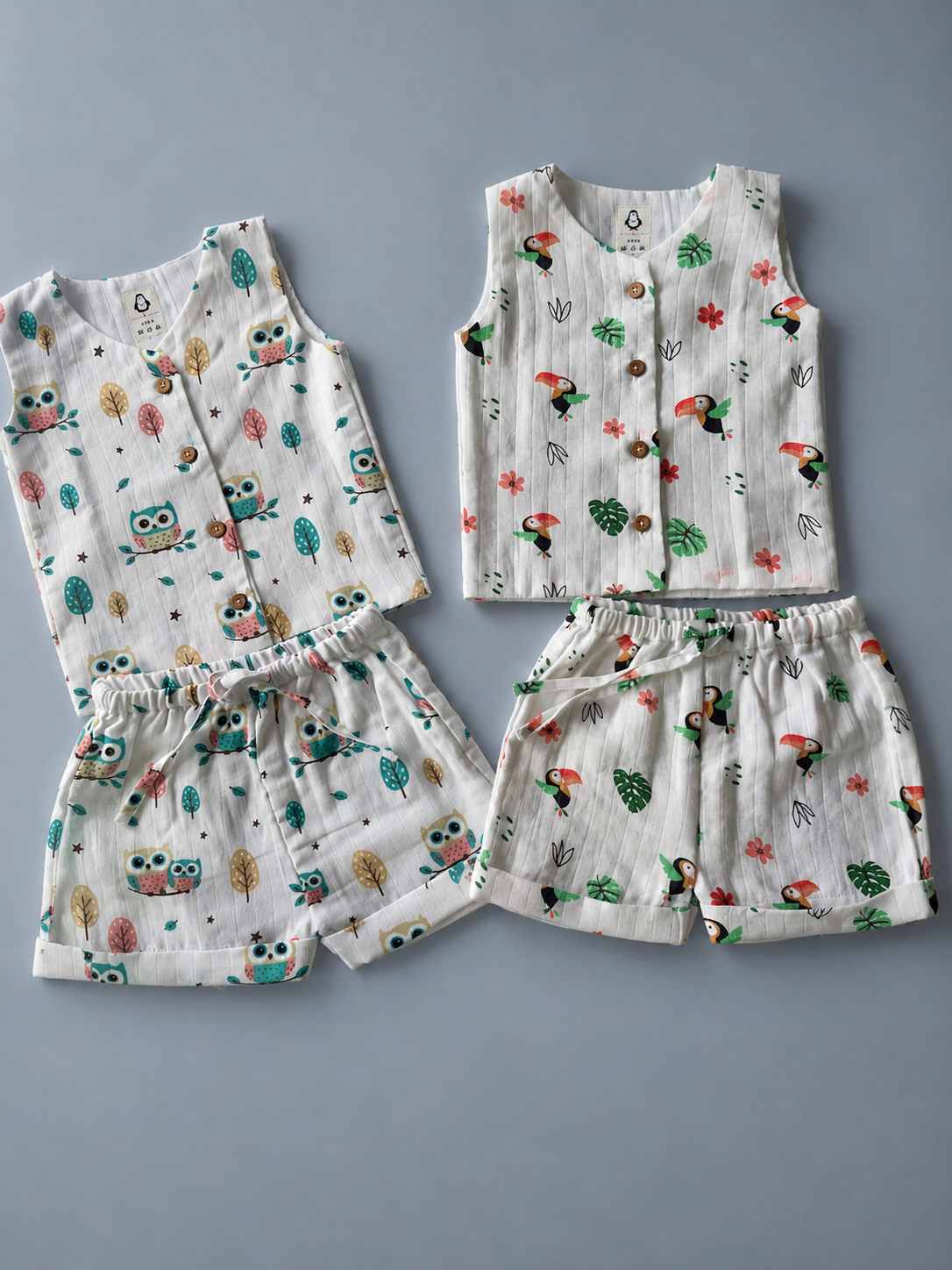 Little Playdate Muslin Vest & Shorts Set (Set of 2) | double layer