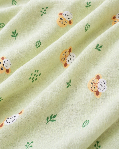 Little Lamb Pistachio Dohar | 100% premium Muslin cotton