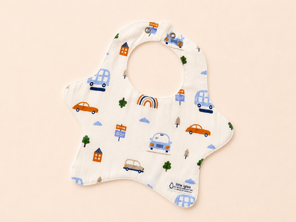 Little igloo 100% organic cotton Muslin Baby bibs |Bird-car | pack of 2