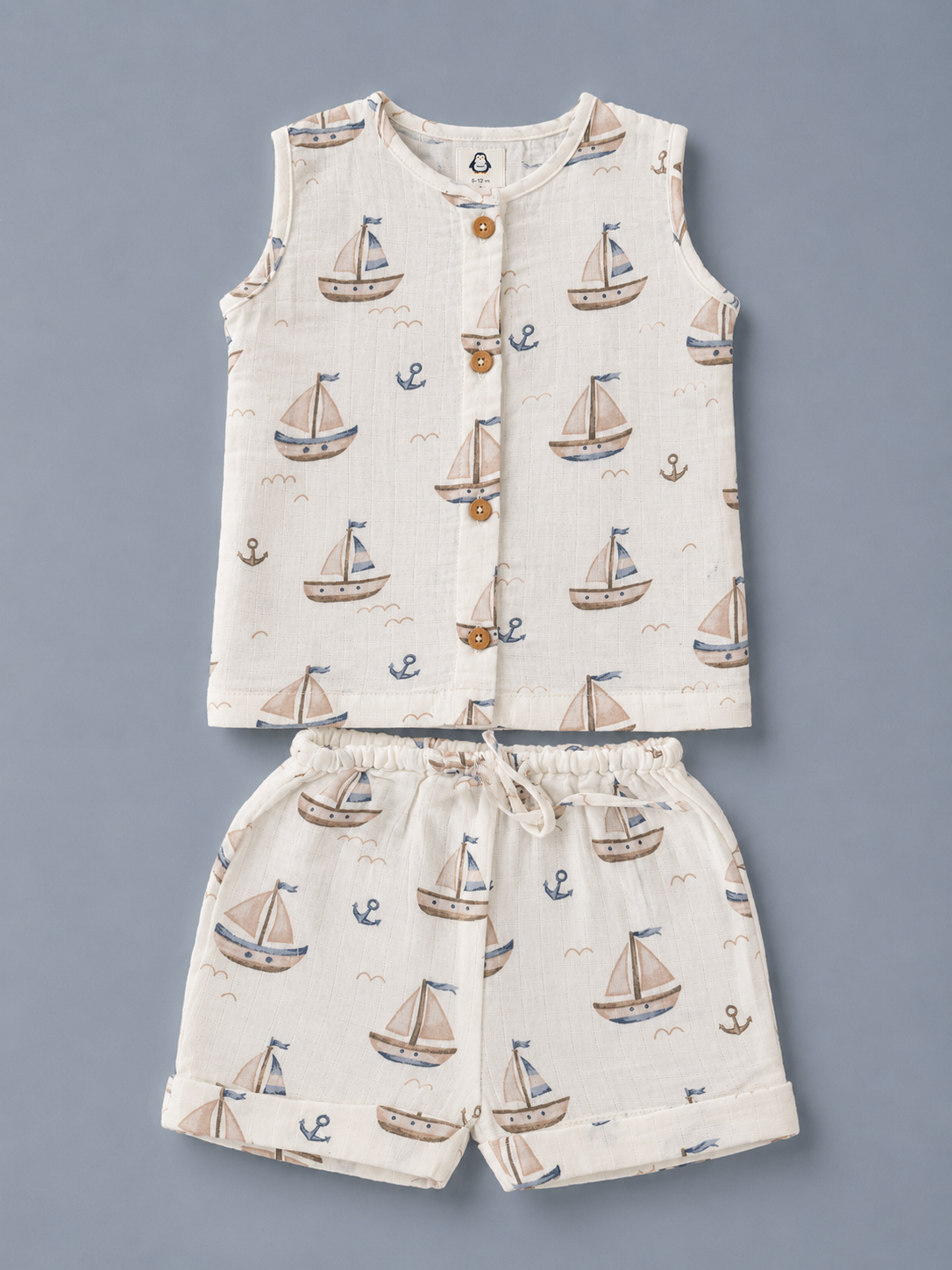 Little Sailor Muslin Set | single layer