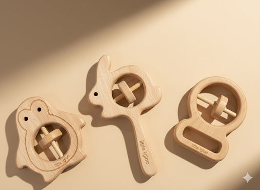 Baby Neem wood Rattles | Pack of 3