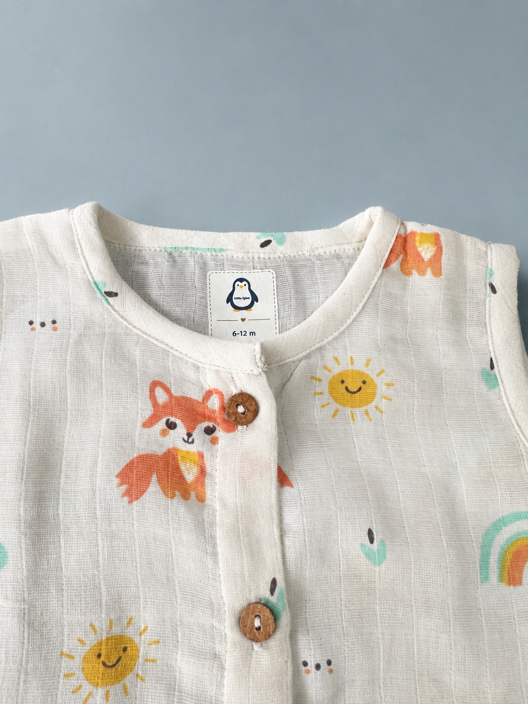 Little Sunshine Fox Muslin set | single layer