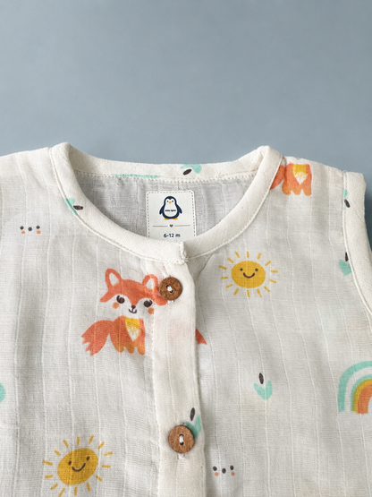 Little Sunshine Fox Muslin set | single layer