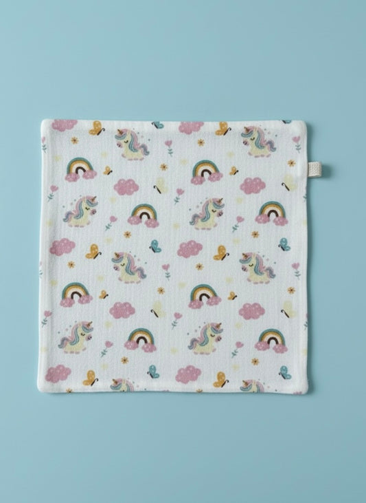 100% Organic Cotton Baby Wash cloth |super absorbent - pack of 2 |Unicorn-Avocado
