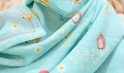 Little Penguin Mist Dohar | 100% premium Muslin cotton