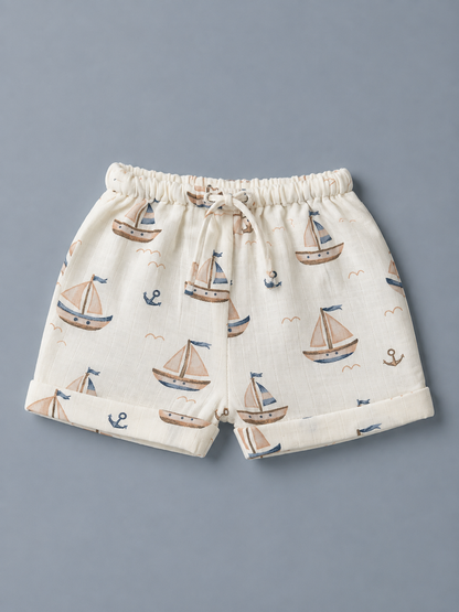 Little Explorer Duo Muslin Vest & Shorts Set (Set of 2) | double layer
