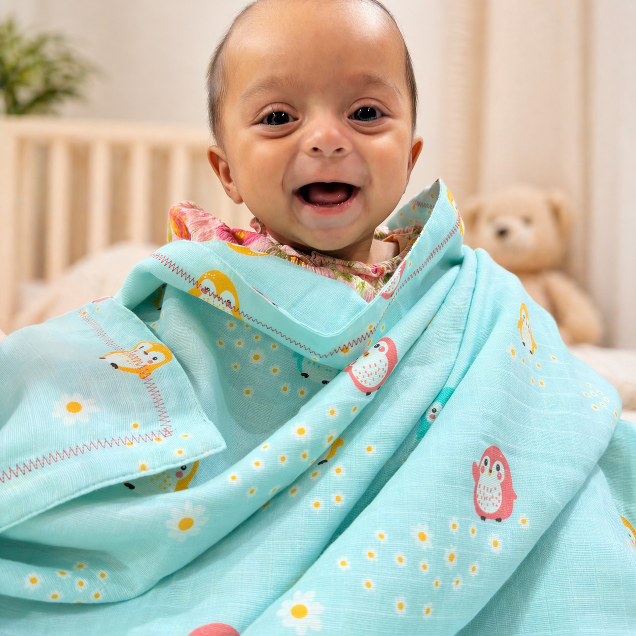 Little Penguin Mist Dohar | 100% premium Muslin cotton