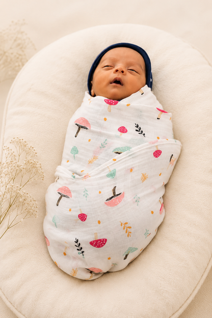 100% Organic Cotton Muslin Baby Swaddle | pack of four | 110x90cm