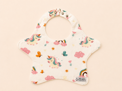Little igloo 100% organic cotton Muslin Baby bibs |Unicorn- Bird | pack of 2