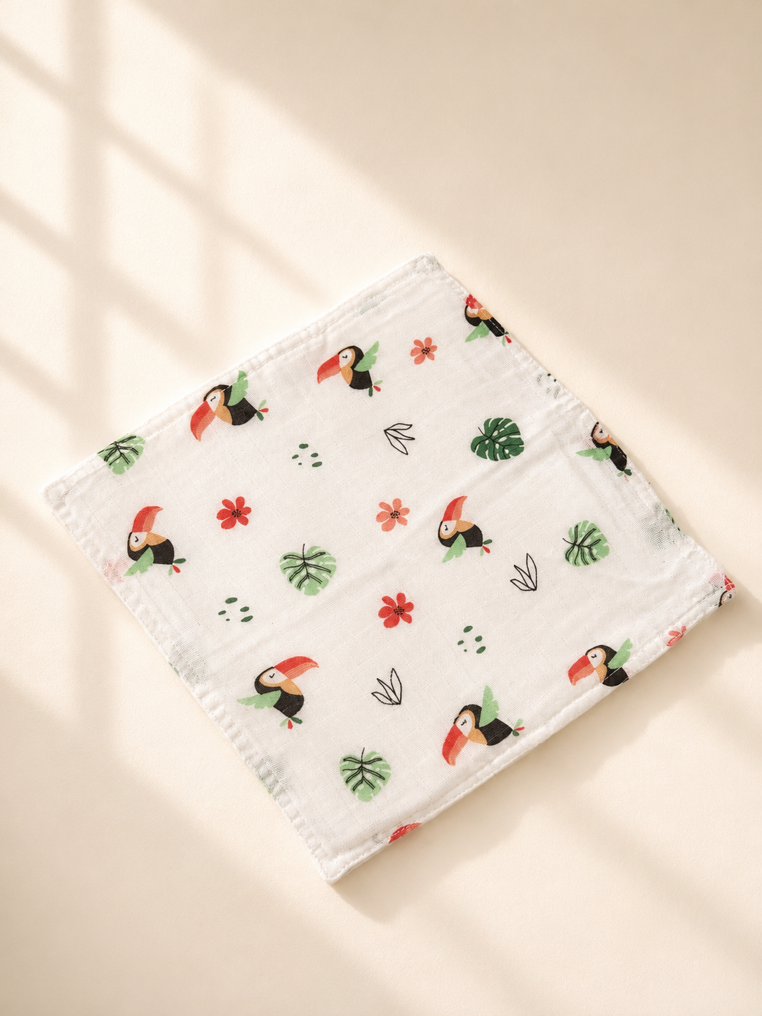 100% Organic Cotton Baby Wash cloth |super absorbent - pack of 2| lamb-bird