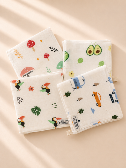 100% Organic Cotton Baby Wash cloth | super absorbent | pack of 4
