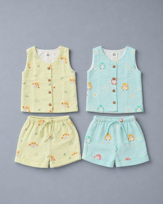 Little Meadow Muslin Duo Set ( Set of 2) | double layer