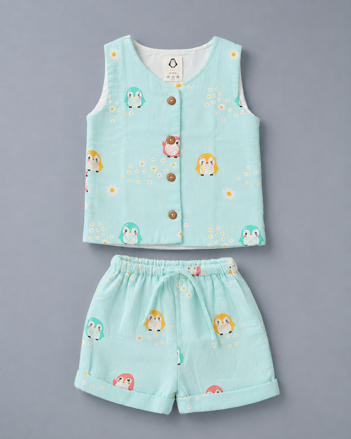 Little Penguin Mist Muslin Set | double layer