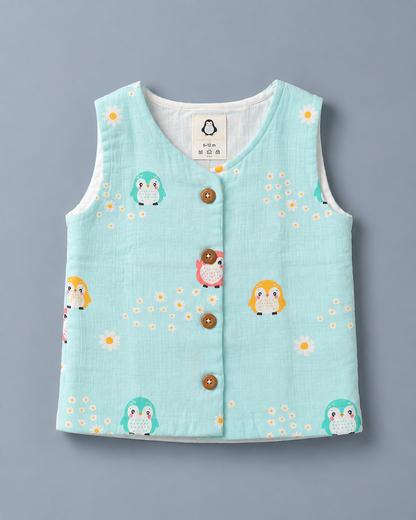 Little Penguin Mist Muslin Set | double layer