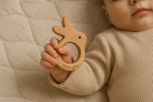 Baby Neem wood Rattle & Teether combo |Pack of two |Rabbit